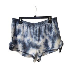 Cloud Chaser Blue White Tie Dye Casual Sweat Shorts Size XL Lounge Pull On